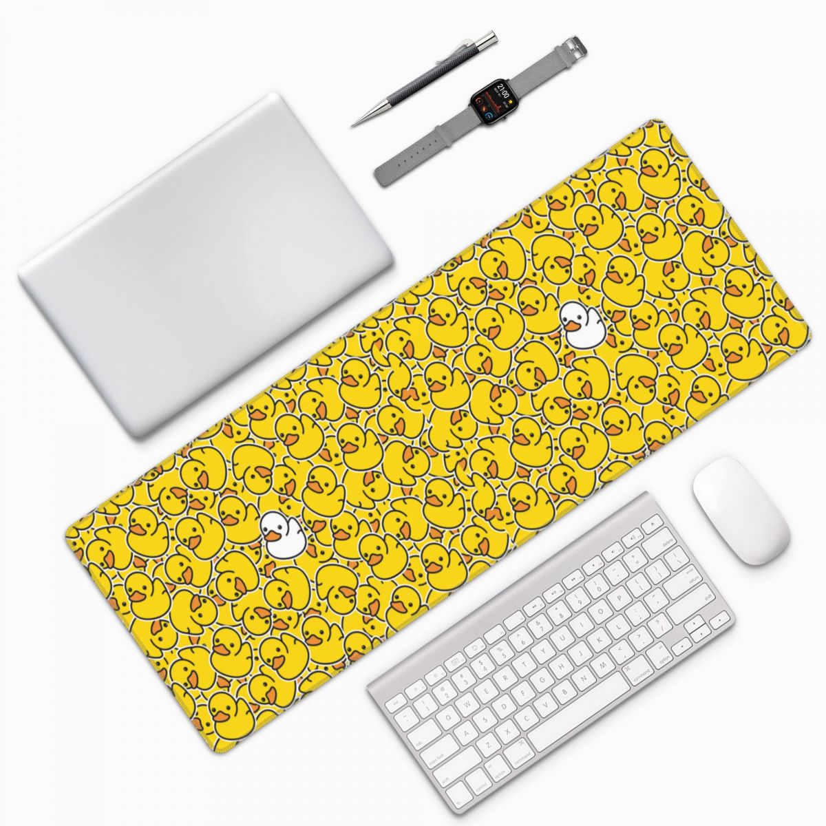 Pc Gaming Yellow - Yellow Duck Pattern Large Mouse Pad