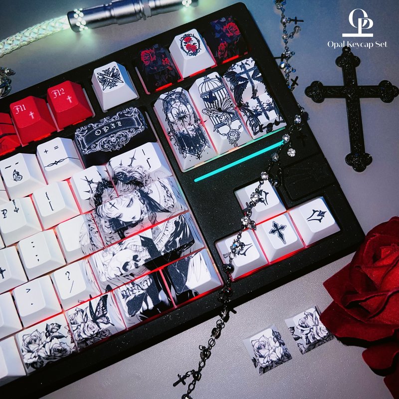 Black White Theme Keycap PBT F - Pc Gaming White review and price