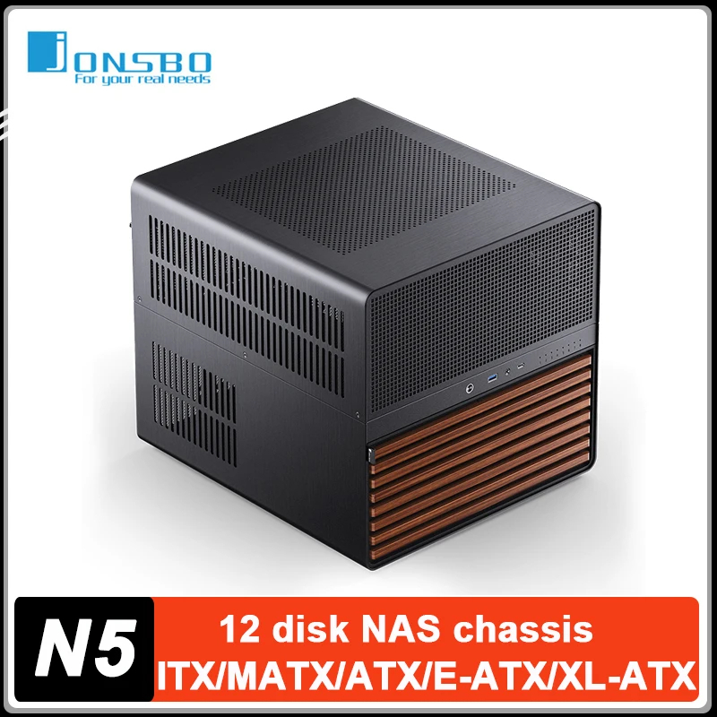 JONSBO N5 Black NAS Case 12 Ha - Atx Power Supply review and price