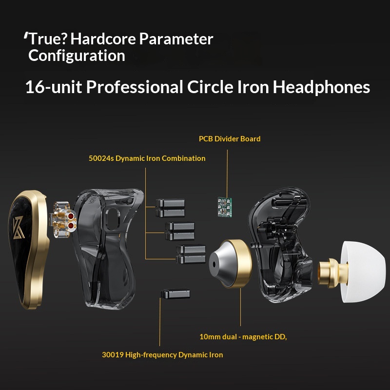 KZ ZAS Metal Wired Earphone 16 - Pc Unit For Gaming review and price