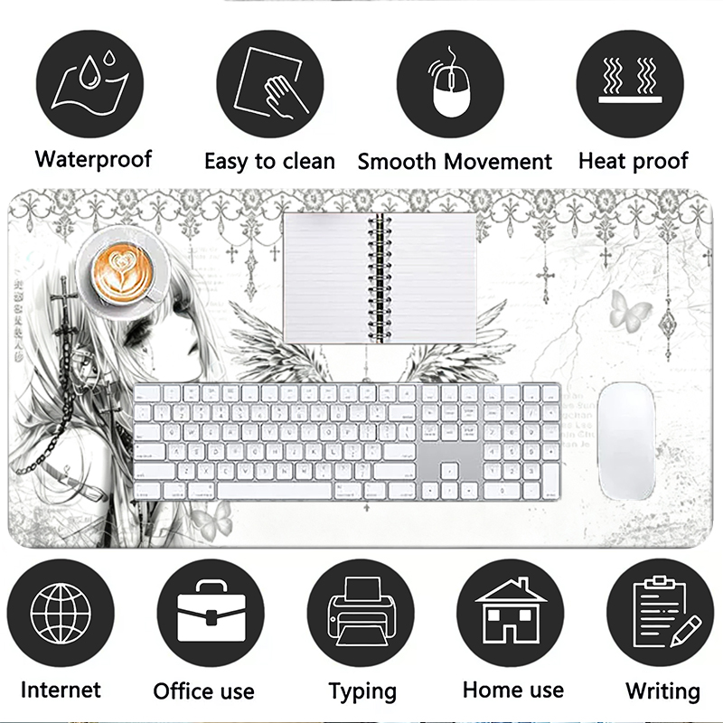 Leather Mousepad Black White A - Pc Gaming White review and price